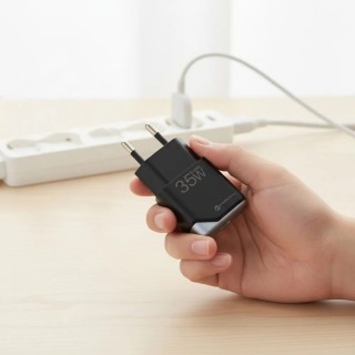 Forcell Φορτιστής Χωρίς Καλώδιο GaN με Θύρα USB-C 35W Power Delivery / Quick Charge 4.0 Μαύρος (F-Energy Ultra Slim)