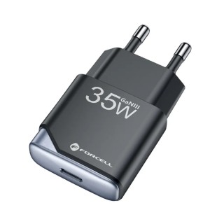 Forcell Φορτιστής Χωρίς Καλώδιο GaN με Θύρα USB-C 35W Power Delivery / Quick Charge 4.0 Μαύρος (F-Energy Ultra Slim)