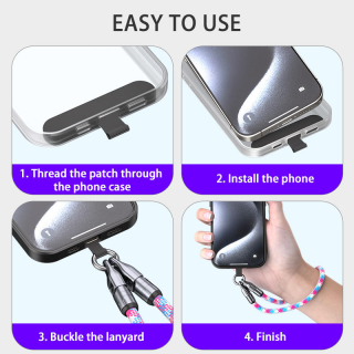 Κορδόνι Καρπού & Καλώδιο Φόρτισης USB-C to USB-C 2-σε-1 για Κινητό (Lanyard Cable) 30 cm - Πολύχρωμο
