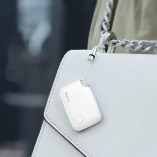 Baseus - Object Finder T2 pc 1 - Anti-lost Device with Lanyard, Alerts, 75mAh, 90dB, Android / iOS, 37x25x6mm - White