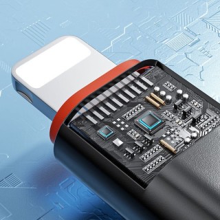 Techsuit - Premium OTG Adapter pc- Type-C Male to Lightning Female, PD20W, Converter for iPhone - Black / Orange