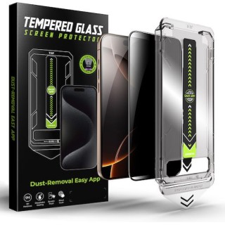 Techsuit - TitanGlass FullCover (2 pack) - iPhone 16 Pro / iPhone 17 - Privacy