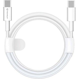 Techsuit - Data Cable (PCB130) - Type-C to Type-C, Fast Charging, 60W, 480Mbps, Aluminum Alloy, 1m - White