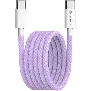 Techsuit - Data Cable (PCB114D) - for Apple, Android, Type-C, Super Fast Charging, PD60W, Flexible, Durable, 1m - Purple