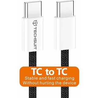Techsuit - Data Cable (PCB114D) - for Apple, Android, Type-C, Super Fast Charging, PD60W, Flexible, Durable, 1m - Purple