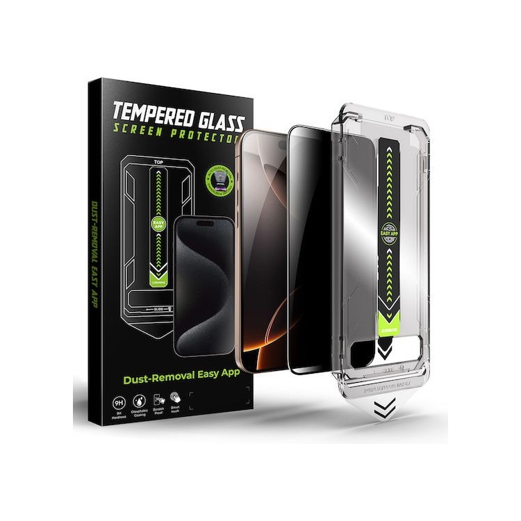 Techsuit - TitanGlass FullCover (2 pack) - iPhone 15 Pro - Black