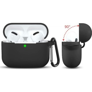Techsuit - Silicone Case - for Apple AirPods 3, Smooth Ultrathin Material - Black