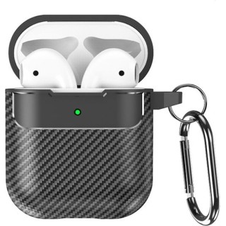 Techsuit - CarbonFiber - for AirPods 1 / 2 - Black