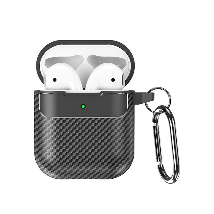 Techsuit - CarbonFiber - for AirPods 1 / 2 - Black