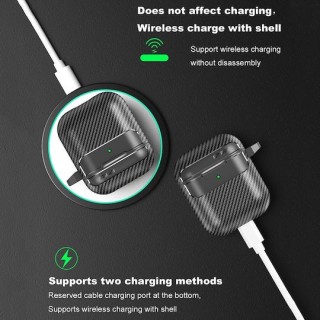 Techsuit - CarbonFiber - for AirPods 1 / 2 - Black