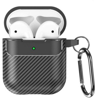 Techsuit - CarbonFiber - for AirPods 1 / 2 - Black