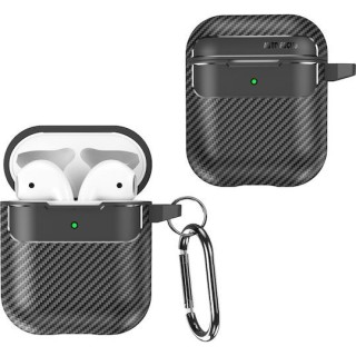 Techsuit - CarbonFiber - for AirPods 1 / 2 - Black