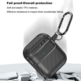 Techsuit - CarbonFiber - for AirPods 1 / 2 - Black