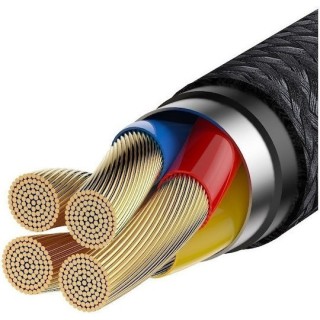 Baseus - Data Cable Cafule Series Metal (CATKLF-PG1) - USB to Type-C, Fast Charging, 40W, 5A, Nylon Braid, Velcro, 1m - Black