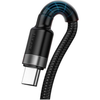 Baseus - Data Cable Cafule Series Metal (CATKLF-PG1) - USB to Type-C, Fast Charging, 40W, 5A, Nylon Braid, Velcro, 1m - Black