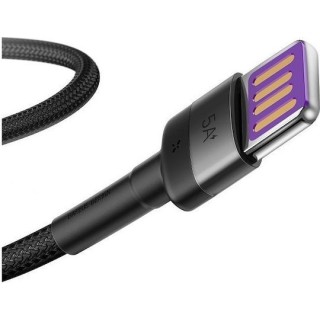 Baseus - Data Cable Cafule Series Metal (CATKLF-PG1) - USB to Type-C, Fast Charging, 40W, 5A, Nylon Braid, Velcro, 1m - Black