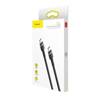 Baseus - (2 pack) Data Cable Cafule (E0418500) - Fast Charging, USB-C to USB-C, 60W, 2m - Black / Grey