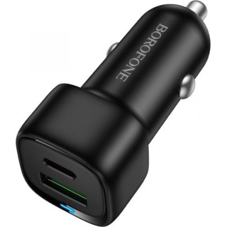 Borofone Car Charger (BZ34B) Type C/ USB A, PD20W, Dual Port, 38W, Black