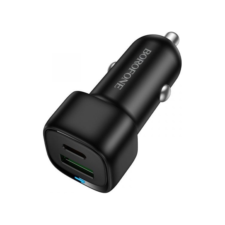 Borofone Car Charger (BZ34B) Type C/ USB A, PD20W, Dual Port, 38W, Black