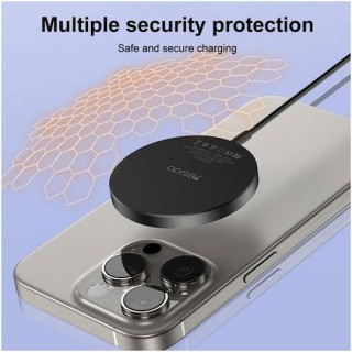 Yesido - Wireless Charging Station (DS21) - for iPhone, Fast Charging, N52 Magnets, Strong Adsorption, 15W, Type-C - Black