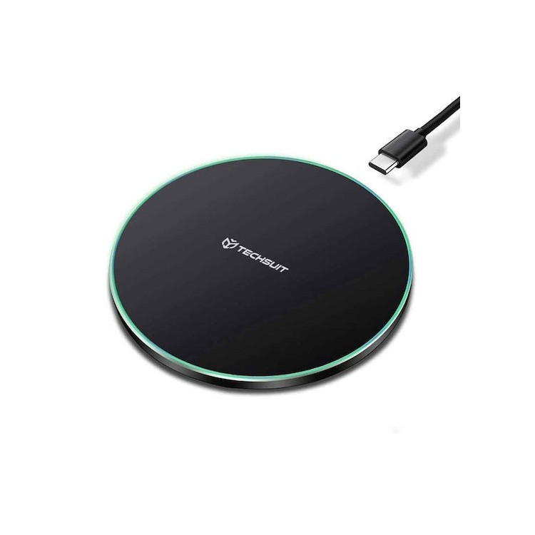 Techsuit - Wireless Charger Premium (CHWR031) - RGB Colors, 15W, 3A - Black