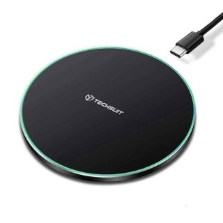 Techsuit - Wireless Charger Premium (CHWR031) - RGB Colors, 15W, 3A - Black