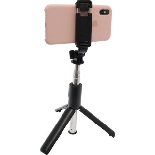 Techsuit - Selfie Stick (Q01) - with Bluetooth Remote Control and Stable Tripod Mount, 101cm - Black