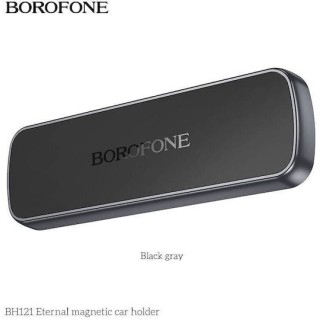 Borofone - Car Holder (BH121) - Magnetic, for Dashboard, Adhesive Base 4.5–7 inch - Black/Gray