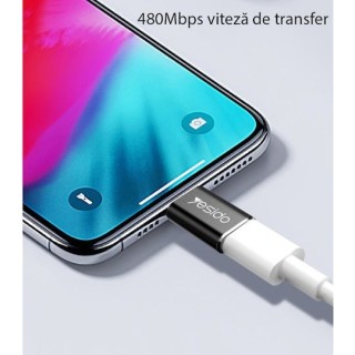 Yesido - OTG Adapter (GS05) - Lightning to Micro USB, Plug & Play, 480Mbps - Black