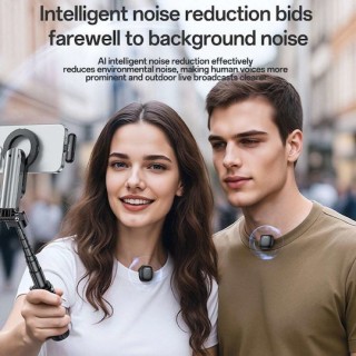 Yesido - (2 pack) Wireless Lavalier Microphones (KR21) - 3in1 Receiver, Type-C, AI Noise Reduction, 98dB SNR, 2.4GHz - Black