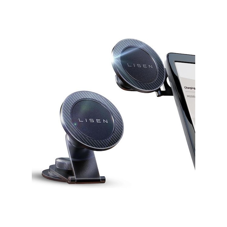 Lisen - Car Holder (YL0223050002) - Magnetic Grip, for Dashboard, Universal, Adjustable, Secure Fit, N52 Magnets - Black