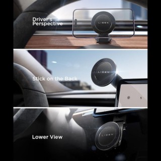 Lisen - Car Holder (YL0223050002) - Magnetic Grip, for Dashboard, Universal, Adjustable, Secure Fit, N52 Magnets - Black