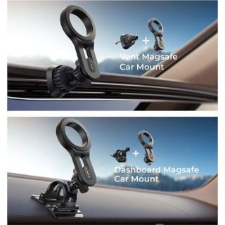 Lisen - Car Holder (YL0224050011) - Magnetic for Air Vent, Dashboard, 360° Rotation, Secure Fit, Magnetic Grip - Black