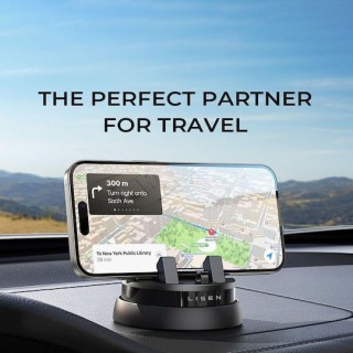 Lisen - Car Holder (YL0224060015) - for Dashboard, 360° Rotatable, Secure Fit, Non-Slip, Auto-Slide Lock, Universal - Black