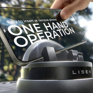 Lisen - Car Holder (YL0224060015) - for Dashboard, 360° Rotatable, Secure Fit, Non-Slip, Auto-Slide Lock, Universal - Black