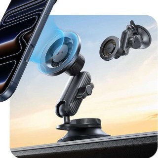 ESR - Car Holder OmniLock (2B5240162) - for Dashboard, 360°, Magnetic, Flexible Ball-joint Arm, Aluminum - Black/Carbon Fiber
