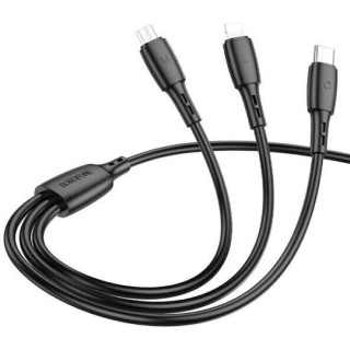 Borofone - Data Cable (BX72 3-in1) - USB-A to Micro-USB, Type-C, Lightning, Universal, 2A, 1m - Black