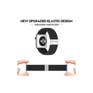 Techsuit - Watchband (W032) - Apple Watch 1/2/3/4/5/6/7/8/9/10/11/SE/SE 2/SE 3/Ultra/2/3 (42/44/45/46/49mm) - Black