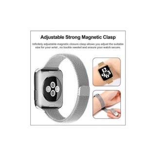 Techsuit - Watchband (W034) - Apple Watch 1/2/3/4/5/6/7/8/9/10/11/SE/SE 2/SE 3/Ultra/2/3 (42/44/45/46/49mm) - Black