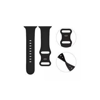 Techsuit - Watchband (W031) - Apple Watch 1/2/3/4/5/6/7/8/9/10/11/SE/SE 2/SE 3/Ultra/2/3 (42/44/45/46/49mm) - Black