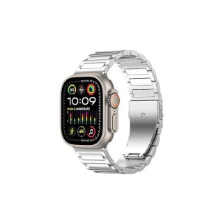 Techsuit - Watchband (W012) - Apple Watch 1/2/3/4/5/6/7/8/9/10/11/SE/SE 2/SE 3/Ultra/Ultra 2/Ultra 3 (42/44/45/46/49mm) - Silver