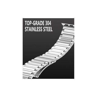 Techsuit - Watchband (W012) - Apple Watch 1/2/3/4/5/6/7/8/9/10/11/SE/SE 2/SE 3/Ultra/Ultra 2/Ultra 3 (42/44/45/46/49mm) - Silver