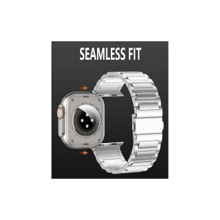 Techsuit - Watchband (W012) - Apple Watch 1/2/3/4/5/6/7/8/9/10/11/SE/SE 2/SE 3/Ultra/Ultra 2/Ultra 3 (42/44/45/46/49mm) - Silver