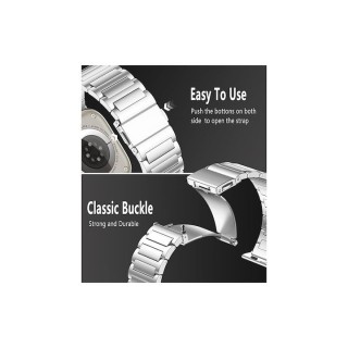 Techsuit - Watchband (W012) - Apple Watch 1/2/3/4/5/6/7/8/9/10/11/SE/SE 2/SE 3/Ultra/Ultra 2/Ultra 3 (42/44/45/46/49mm) - Silver