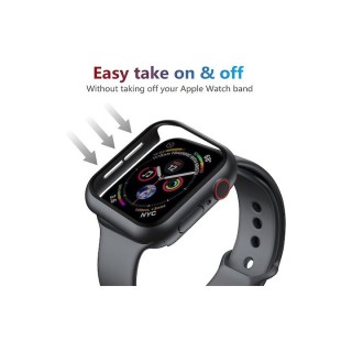 Techsuit - Defense360 Pro + Screen Protector - Apple Watch 4 / 5 / 6 / SE (40mm) - Black