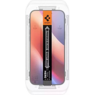 Spigen - (2 pack) Glas.tR EZ-FIT (AGL07928) - iPhone 16 Pro / iPhone 17 / iPhone 17 Pro - Clear