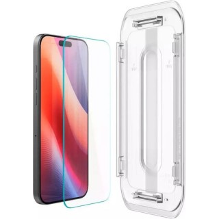 Spigen - (2 pack) Glas.tR EZ-FIT (AGL07928) - iPhone 16 Pro / iPhone 17 / iPhone 17 Pro - Clear