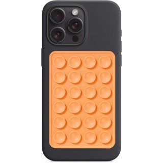 Techsuit - Phone Holder (SO-PAD) - Suction Pad for Selfies, Silicone, Adhesive Mount, Rectangular Shape - Orange