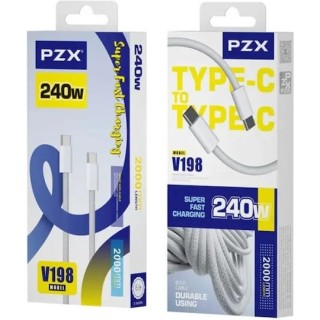PZX USB 2.0 Cable USB-C male - USB-C 240W Λευκό 2m 7568