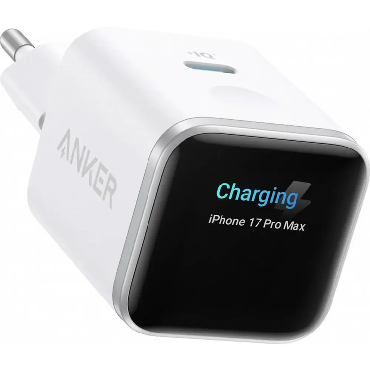 Anker Nano Display Φορτιστής USB-C 45W Power Delivery Λευκός